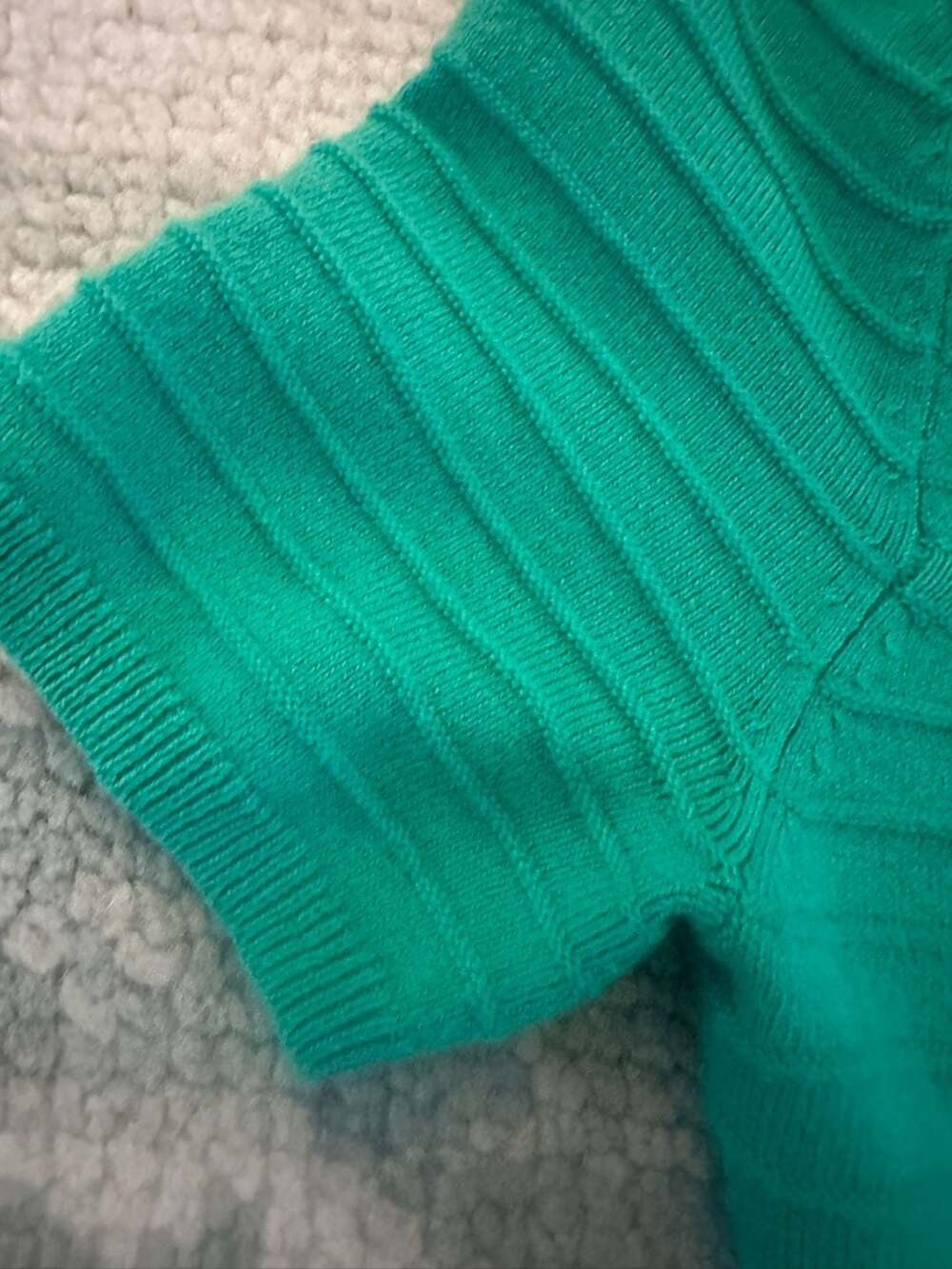 XS Cynthia Rowley Green Ribbed Knit Fit-and-Flare  Mini Dress - Picture 6 of 7